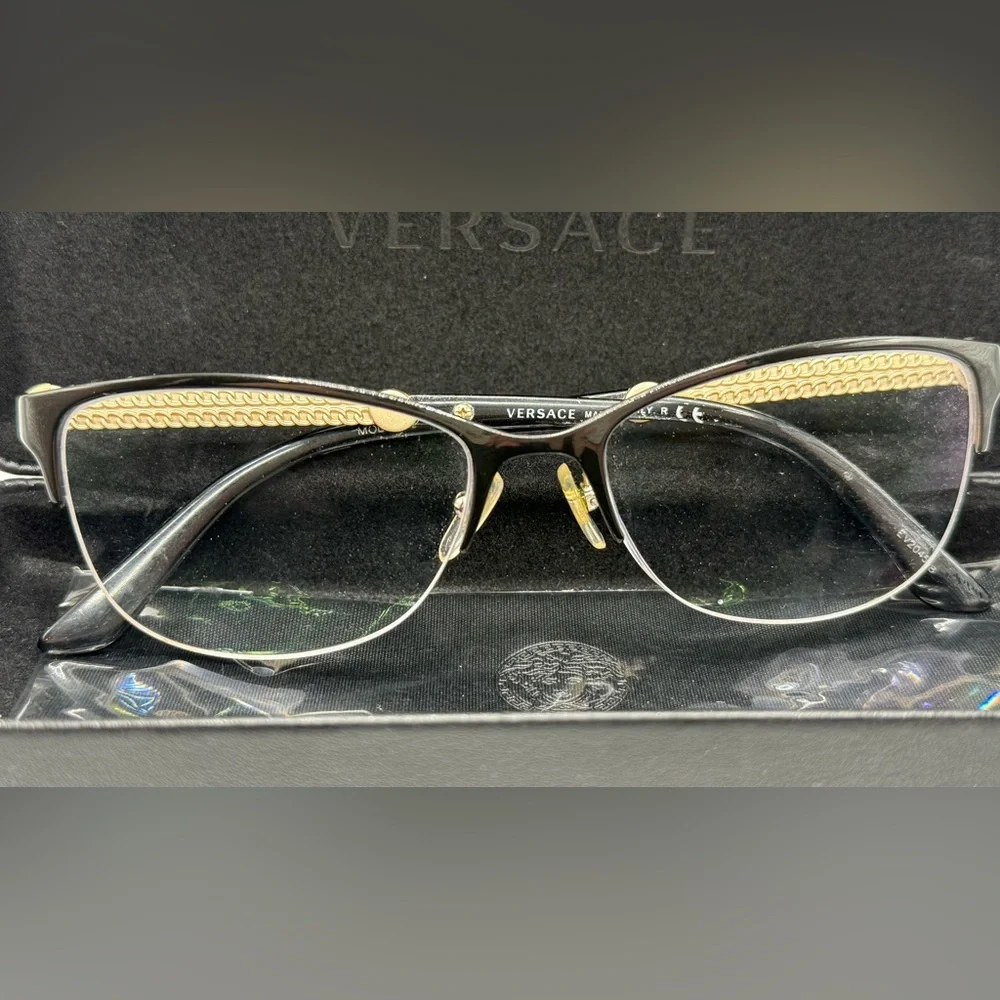 Versace Prescription Glasses VE Mod1228 1291 black/pale gold frames/frame only